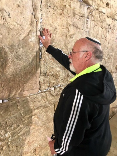 At the wailing wall in Jerusalem