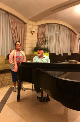 Singing in Jerusalem with 
my worship leader Brenda Krabbe